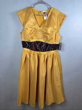 Star Wars Gold C-3PO Formal Dress with Patterned Black Waistband